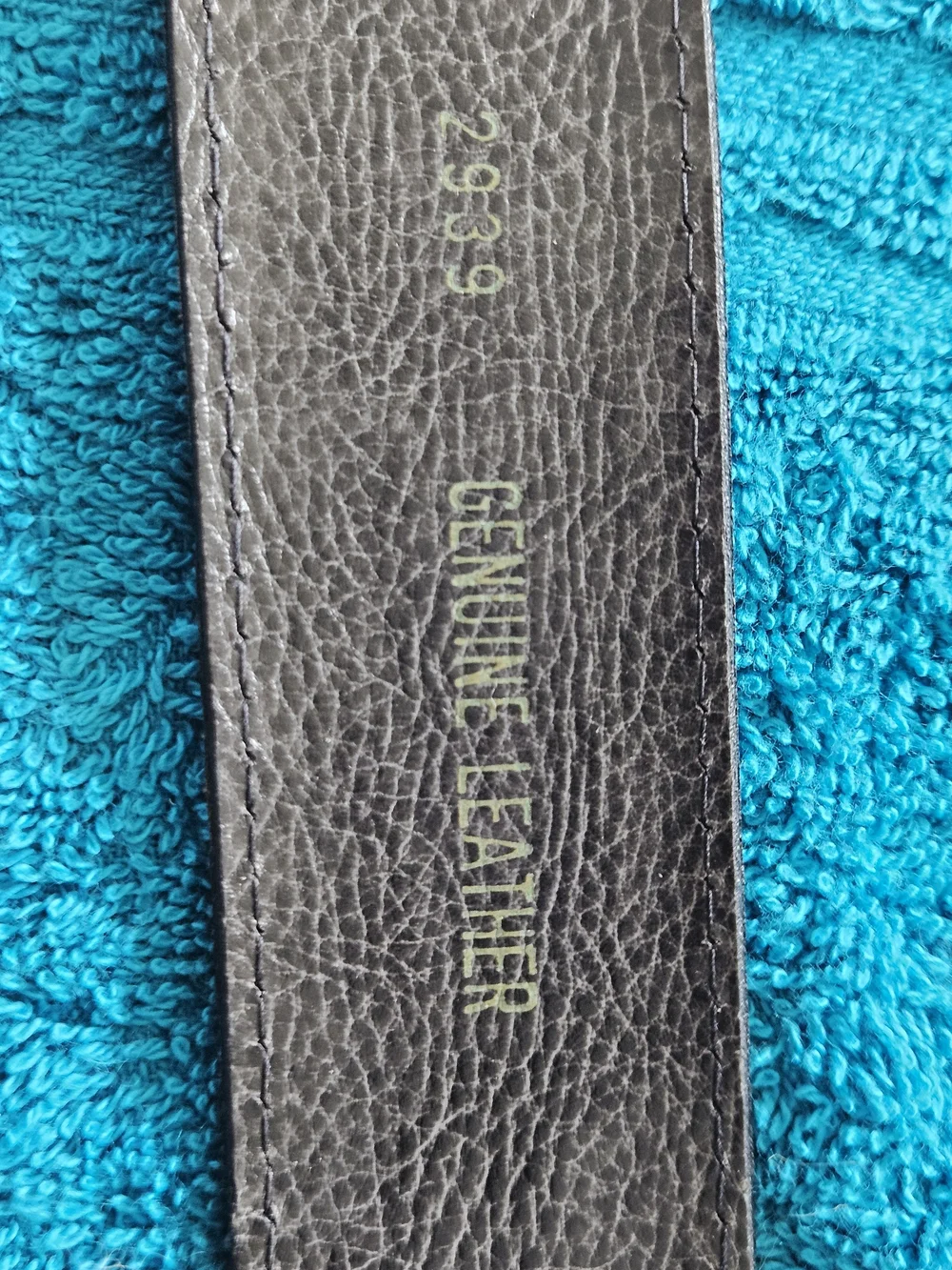 Black Croc-Embossed Leather Belt with Brass Oval Buckle